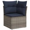 vidaXL Garden Sofa Set with Cushion 9 pcs Grey Poly rattan