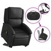 vidaXL Electric Stand up Massage Recliner Chair Black Real Leather