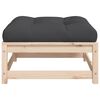 vidaXL Garden Footstool with Cushion Solid Wood Pine