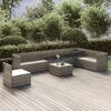 vidaXL 9 Piece Garden Lounge Set with Cushions Grey Poly Rattan
