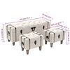 vidaXL Storage Benches 3 pcs Cream Solid Wood Fir&Fabric
