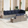 vidaXL Garden Sofa Set with Cushion 8 pcs Grey Poly Rattan