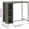 vidaXL 5 Piece Garden Bar Set with Cushions Poly Rattan Grey