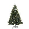 vidaXL Artificial Hinged Christmas Tree 300 LEDs & Ball Set 180 cm