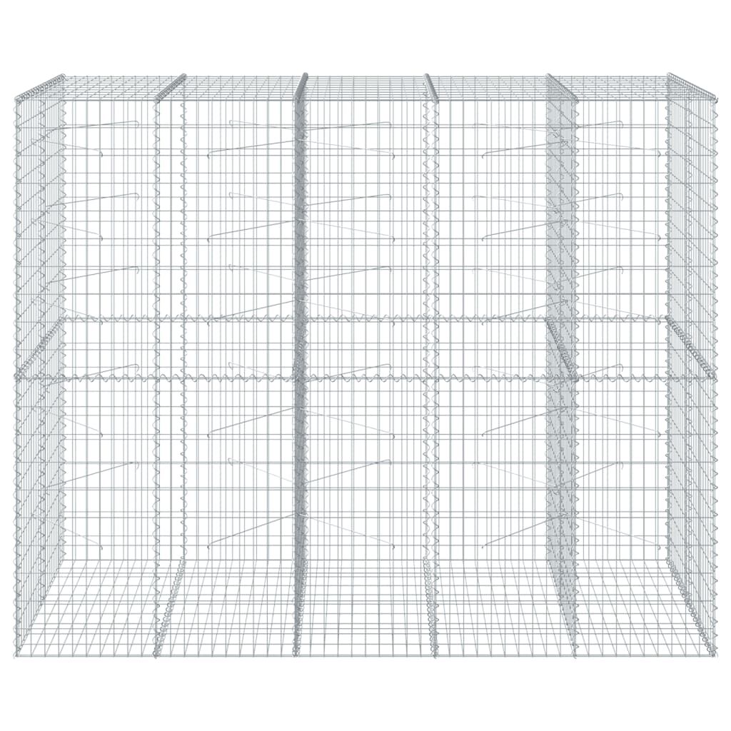 vidaXL Gabion Basket with Cover 250x100x200 cm Galvanised Iron