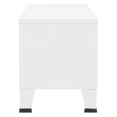 vidaXL Industrial TV Cabinet White 105x35x42 cm Metal