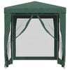 vidaXL Party Tent with 4 Mesh Sidewalls Green 2x2 m HDPE