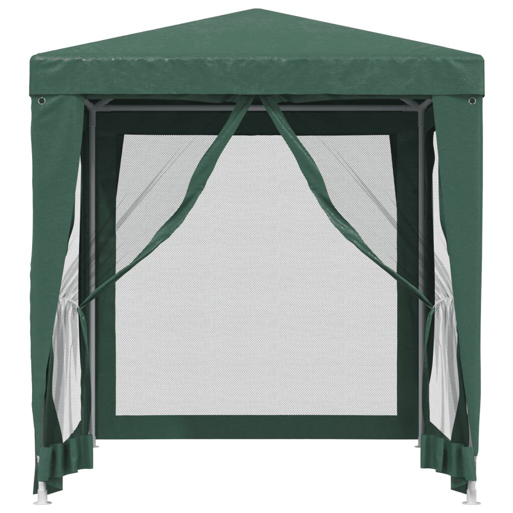 vidaXL Party Tent with 4 Mesh Sidewalls Green 2x2 m HDPE