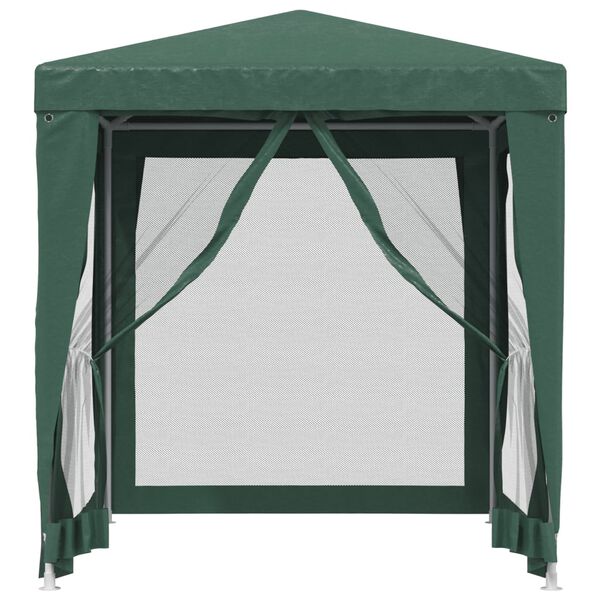 vidaXL Party Tent with 4 Mesh Sidewalls Green 2x2 m HDPE
