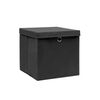 vidaXL Storage Boxes with Covers 4 pcs 28x28x28 cm Black