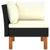 vidaXL 3 Piece Garden Lounge Set Poly Rattan and Solid Eucalyptus Wood