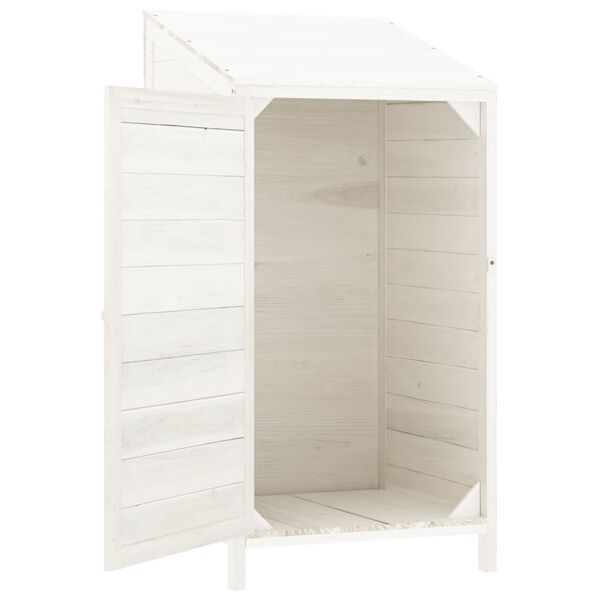 vidaXL Garden Shed White 55x52x112 cm Solid Wood Fir