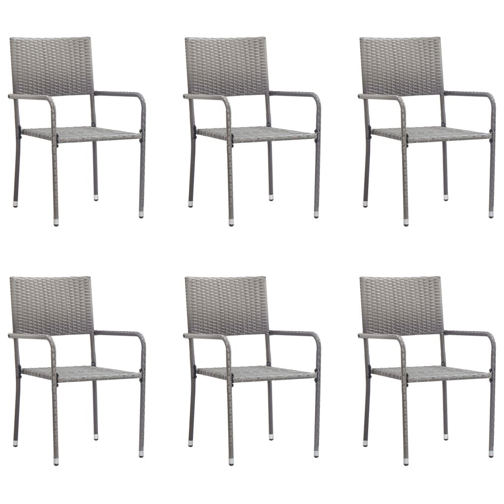 vidaXL 7 Piece Garden Dining Set Poly Rattan Anthracite