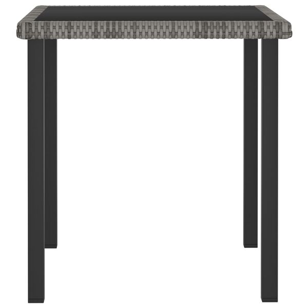 vidaXL Garden Dining Table Grey 70x70x73 cm Poly Rattan