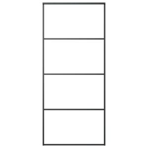 vidaXL Sliding Door Aluminium and ESG Glass 90x205 cm Black