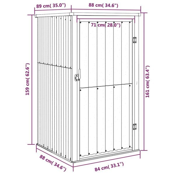 vidaXL Garden Tool Shed Anthracite 88x89x161 cm Galvanised Steel