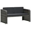 vidaXL 4 Piece Garden Lounge Set with Cushions Poly Rattan Anthracite
