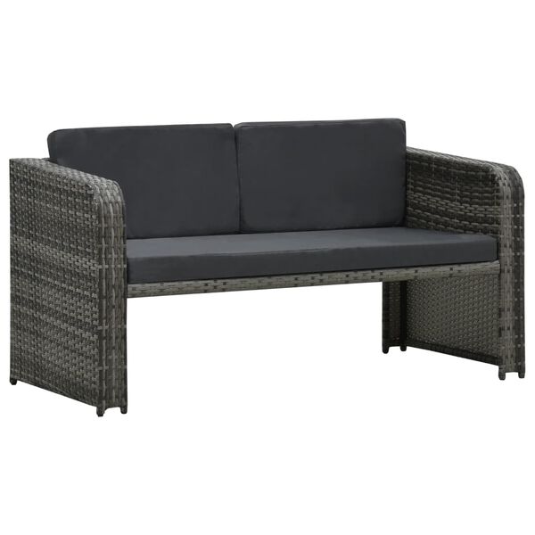 vidaXL 4 Piece Garden Lounge Set with Cushions Poly Rattan Anthracite