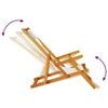 vidaXL Beach Chair with Cushion 2 pcs Brown x x Solid Acacia wood