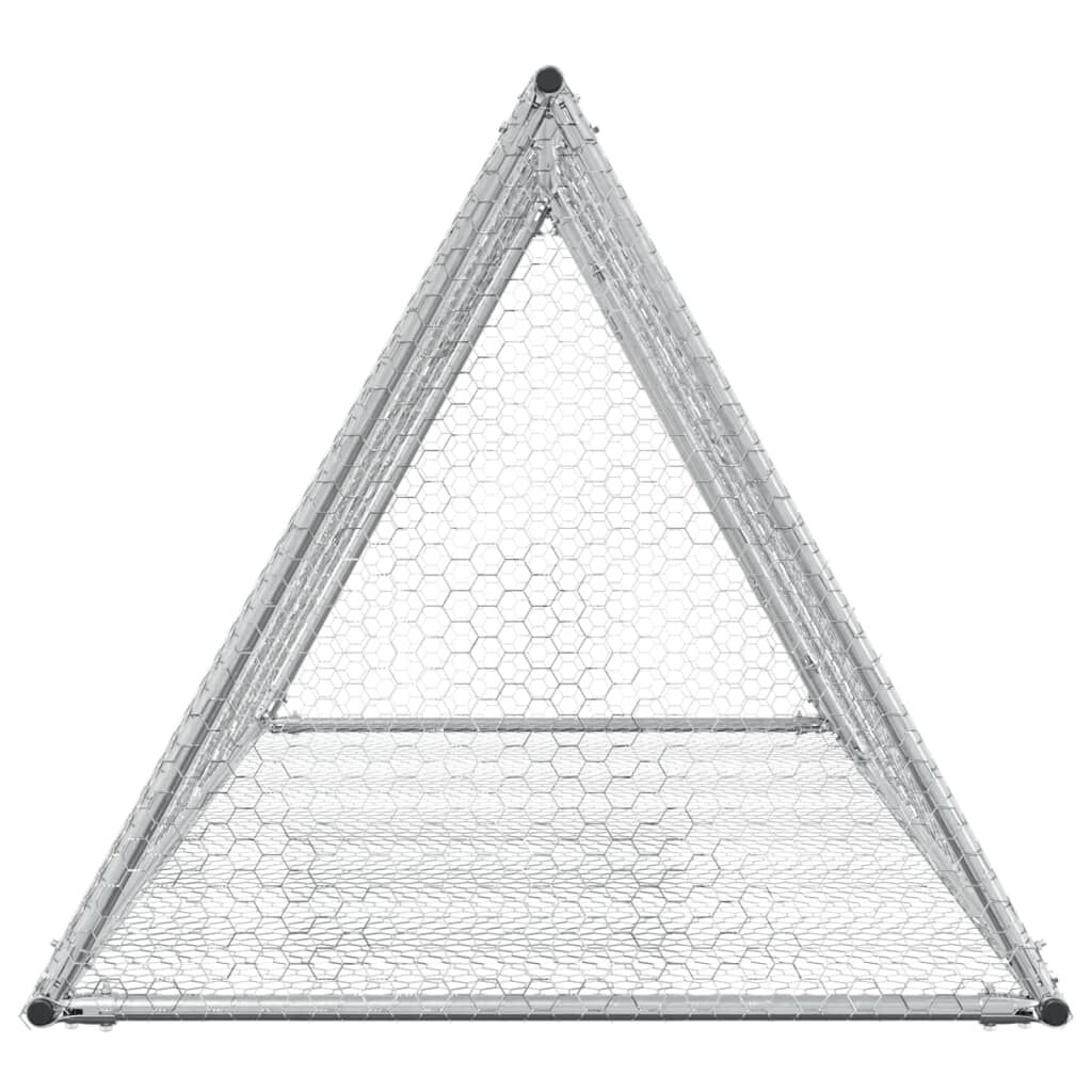 vidaXL Rabbit Hutch Silver 200x105x91 cm Galvanised Steel