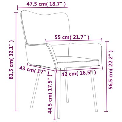 vidaXL Dining Chairs 2 pcs Cream Velvet