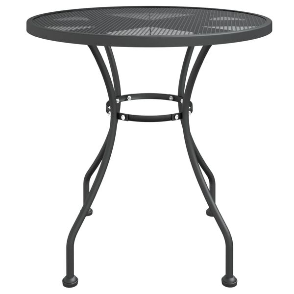 vidaXL Garden Table Ø80x72 cm Expanded Metal Mesh Anthracite