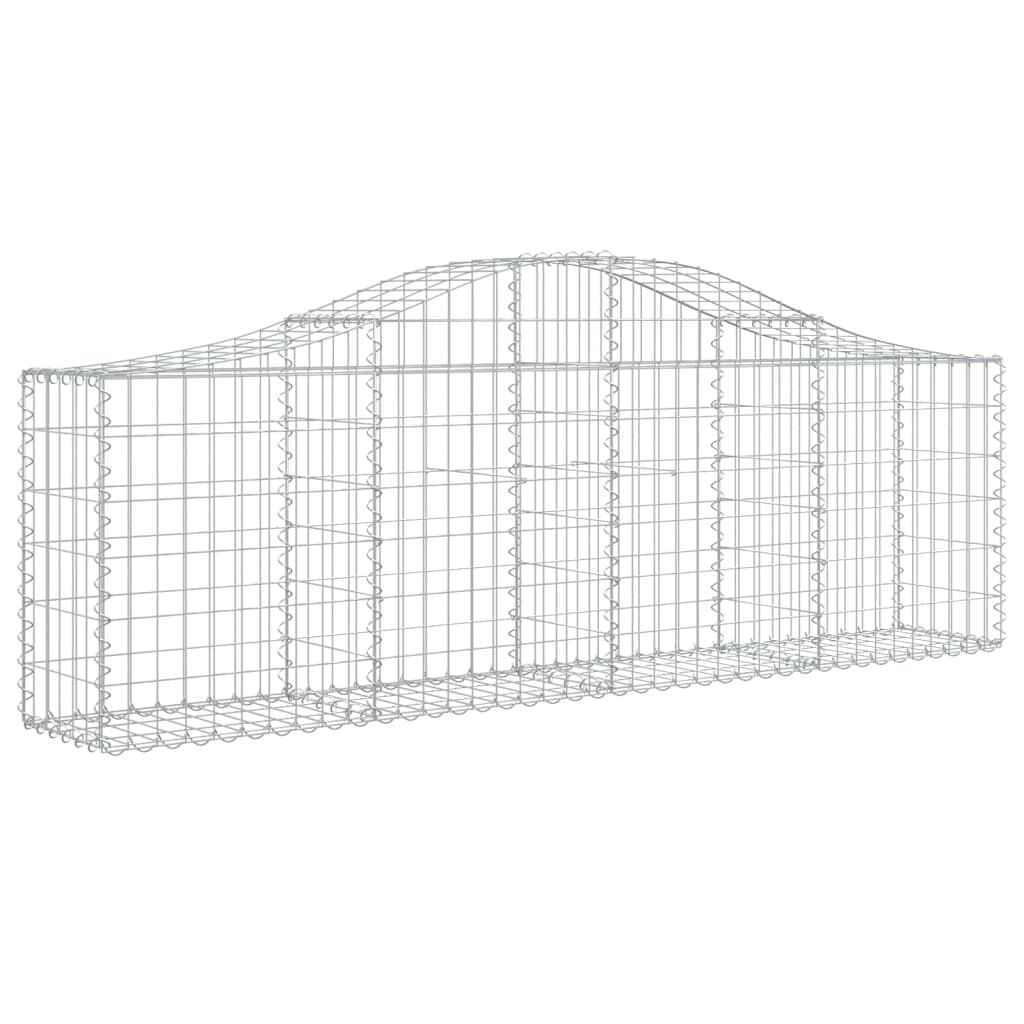 vidaXL Arched Gabion Baskets 7 pcs 200x30x60/80 cm Galvanised Iron