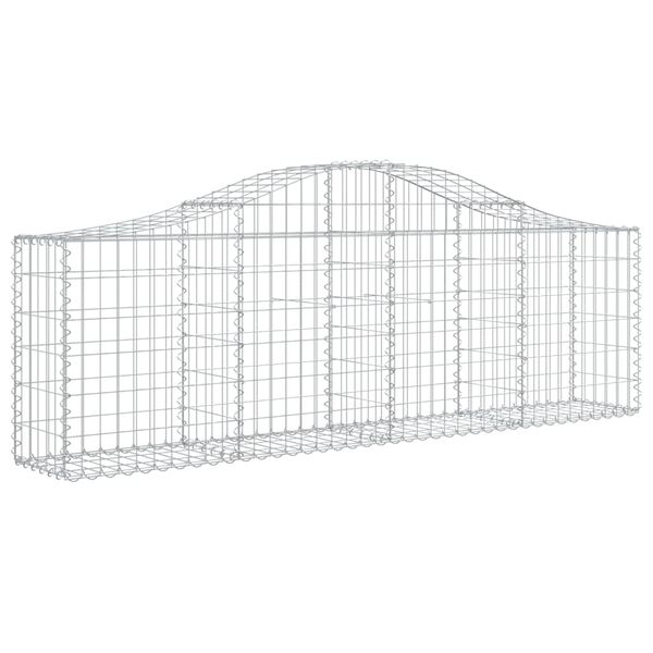 vidaXL Arched Gabion Baskets 7 pcs 200x30x60/80 cm Galvanised Iron