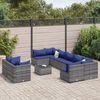 vidaXL 10 Piece Garden Sofa Set with Cushions Grey Poly Rattan