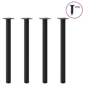 vidaXL Console Table Legs 4 pcs Black 72-74 cm Steel