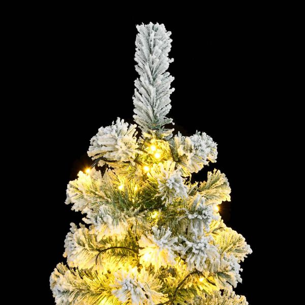 vidaXL Artificial Hinged Christmas Tree 150 LEDs & Flocked Snow 120 cm