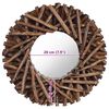 vidaXL Wall Mirror 40 cm Teak Round