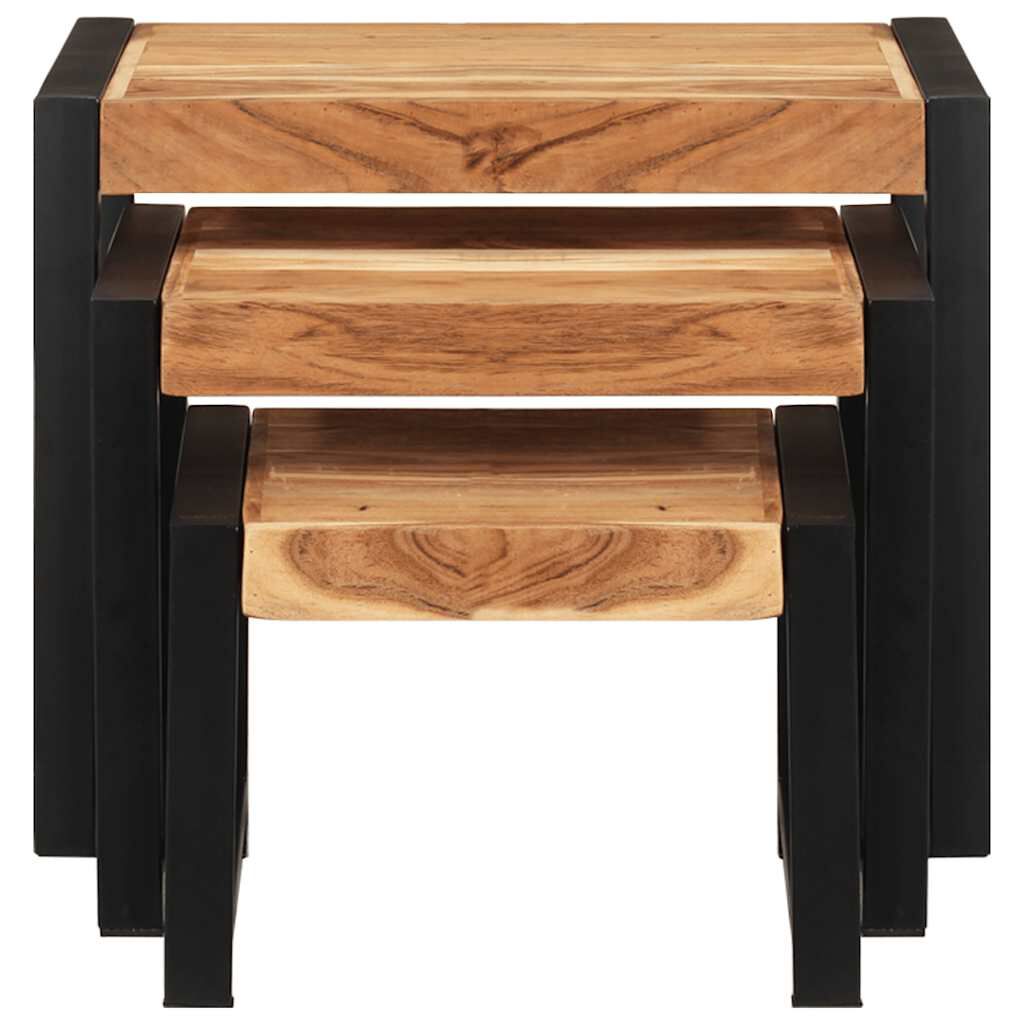 vidaXL Nesting Tables 3 pcs Solid Wood