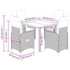 vidaXL 5 Piece Garden Bistro Set with Cushions Grey Poly Rattan