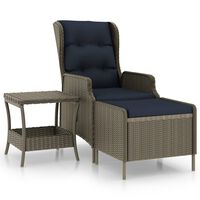 vidaXL 2 Piece Garden Lounge Set with Cushions Poly Rattan Brown