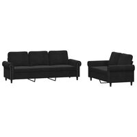 vidaXL 2 Piece Sofa Set with Cushions Black Velvet