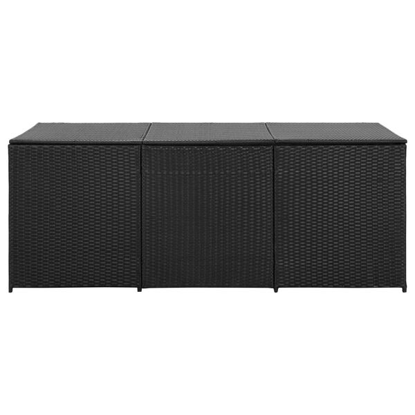 vidaXL Garden Storage Box Poly Rattan 180x90x70 cm Black