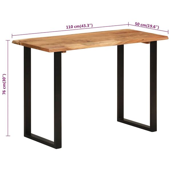 vidaXL Dining Table 110x50x76 cm Solid Wood Acacia