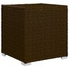 vidaXL 3 Piece Garden Sun Loungers with Tea Table Poly Rattan Brown