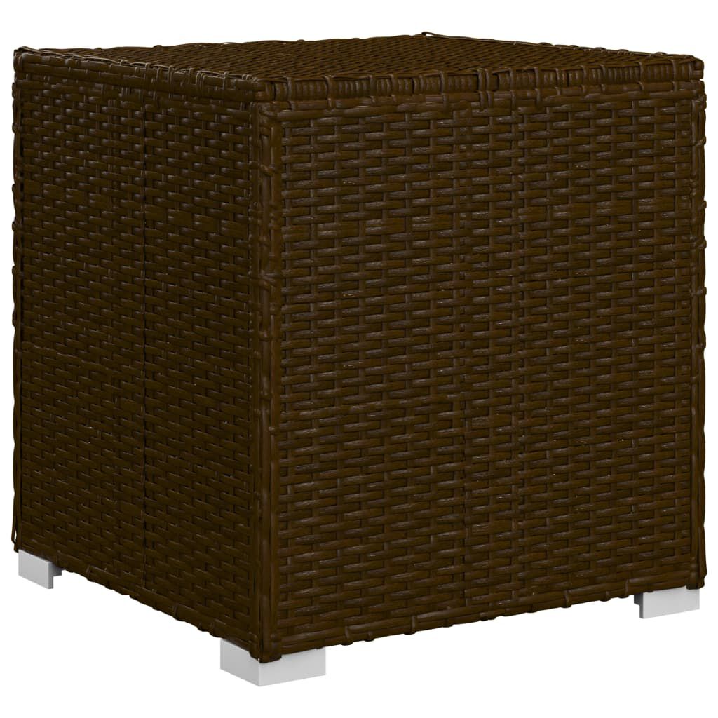 vidaXL 3 Piece Garden Sun Loungers with Tea Table Poly Rattan Brown
