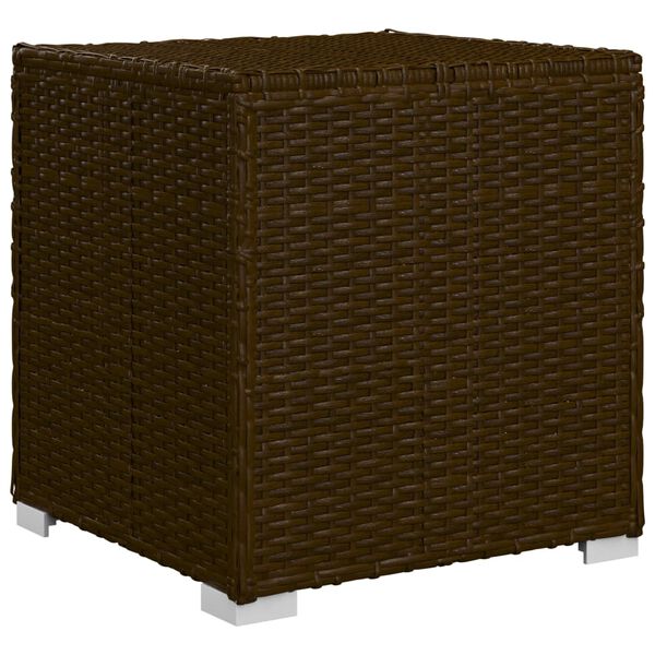 vidaXL 3 Piece Garden Sun Loungers with Tea Table Poly Rattan Brown