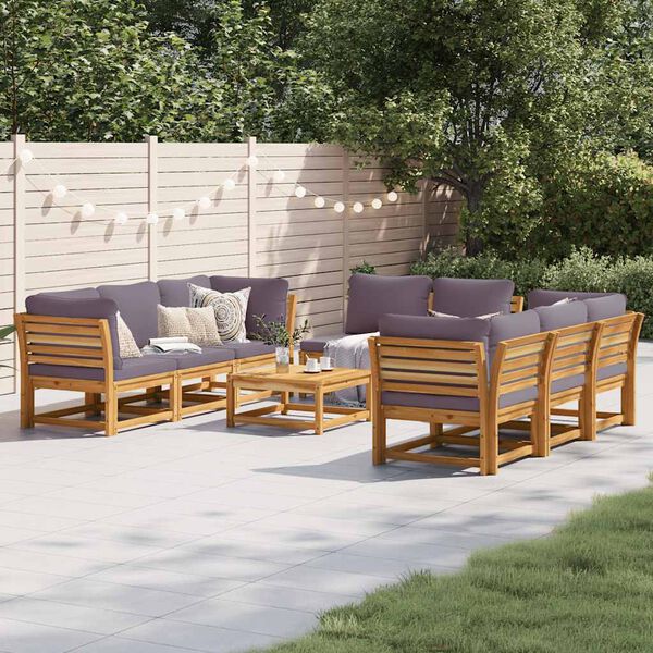 vidaXL 9 Piece Garden Lounge Set with Cushions Solid Wood Acacia