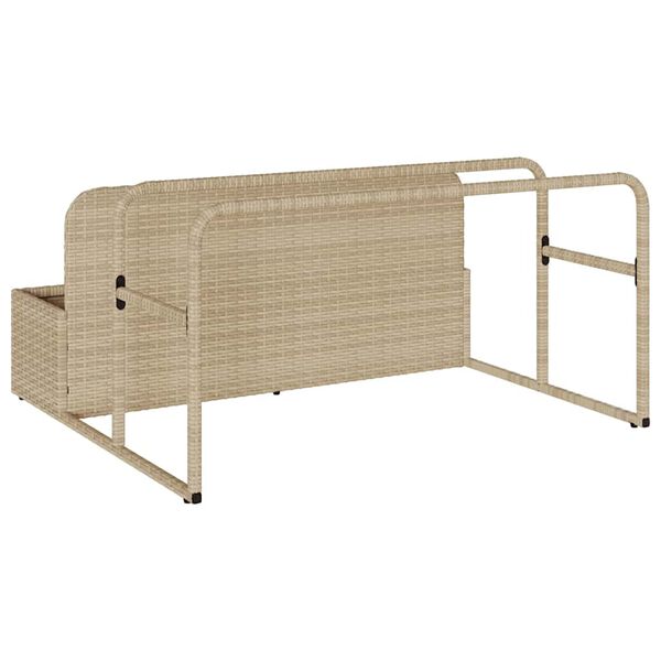 vidaXL Poolside Float Storage Beige 110x100x57 cm Poly Rattan