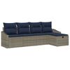 vidaXL Sofa Set with Cushion with Storage Grey Poly Rattan