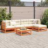 vidaXL 6 Piece Garden Sofa Set with Cushions Wax Brown Solid Wood Pine