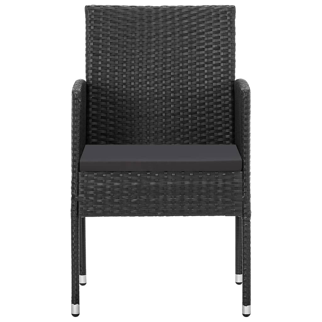 vidaXL 7 Piece Garden Dining Set Black