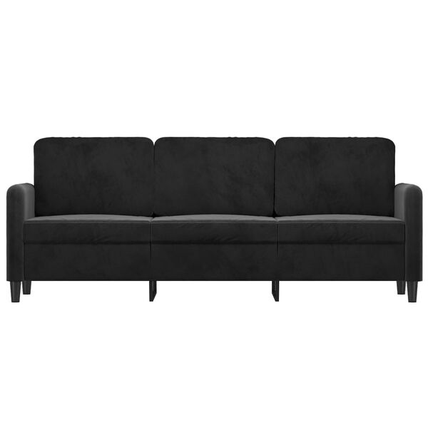 vidaXL 3-Seater Sofa Black 180 cm Velvet