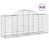 vidaXL Arched Gabion Baskets 10 pcs 200x50x80/100 cm Galvanised Iron