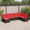vidaXL Sofa Set with Cushion 8 pcs Brown Poly Rattan