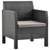 vidaXL 2 Piece Garden Lounge Set with Cushion Rattan Anthracite